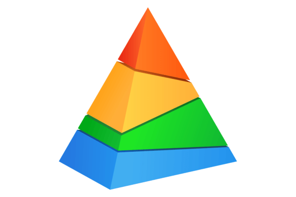 3D Pyramid Chart Graphics & Illustrations