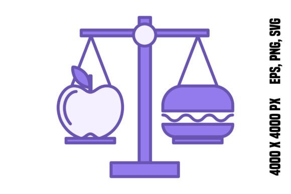 Balanced Diet Color Icon: Graphics & Icons for Local Branding