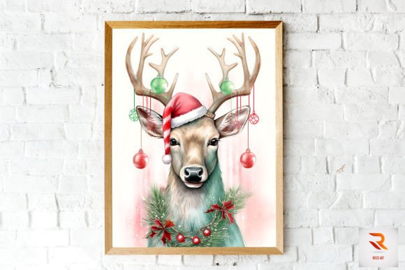 Beautiful Pastel Color Reindeer Wall Art: Graphics for Branding