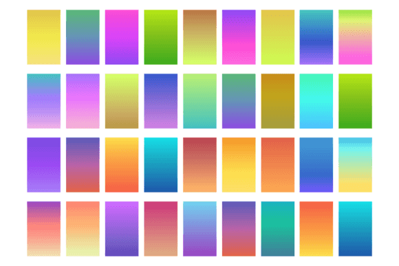 Bright Color Gradient Set. Multicolor Tr Graphics for Crafts