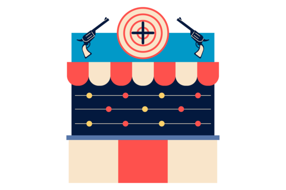 Carnival Shooting Stand Color Icon. Amus: Graphics & Illustrations