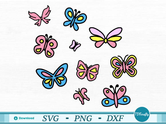 Cartoon Butterfly Bundle Color Graphics