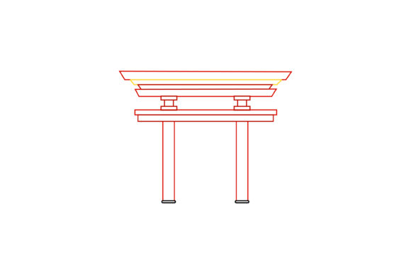 Chinese New Year Architecture Color Line