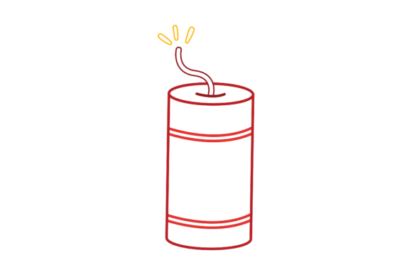 Chinese New Year Firecracker Color Icon Graphics