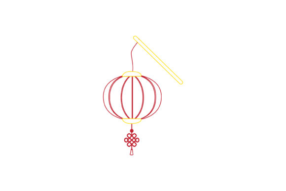 Chinese New Year Lantern 1 Color Line Graphics and Icons