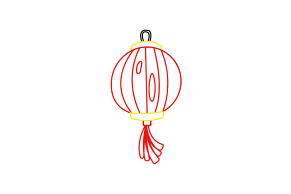 Chinese New Year Lanterns Color Lines Graphics