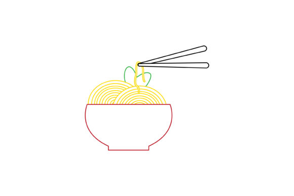 Chinese New Year Noodle Color Line Graphics