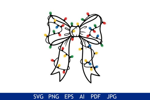 Christmas Bow with Color Lights: Graphics and Crafts for Holiday Design