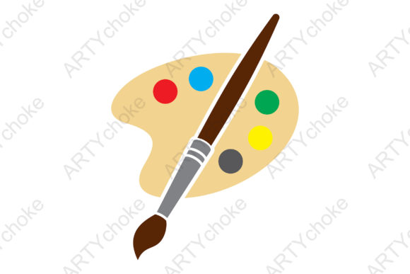 Color Palette and Paint Brush Graphics