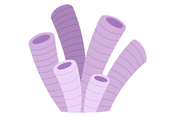 Coral Pipe. Tropical Sea Reef Color Icon Graphics