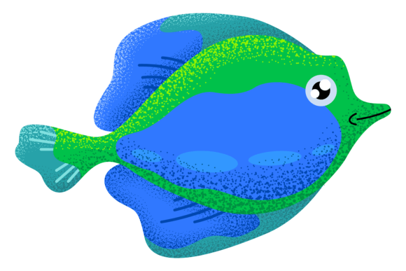 Discus Fish Color Textured Icon. Tropica: Graphics & Illustrations