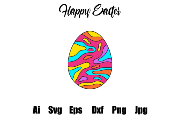 Easter Egg Full Color and Outline Arts