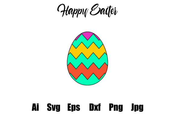 Easter Egg Full Color and Outline Vector