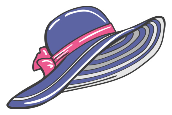 Female Hat Color Icon: Summer Straw Graphics for Crafts