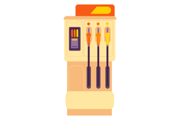Gas Station Pump. Fuel Tank Color Icon Graphics