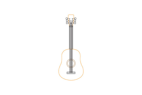 Music Instrument Guitar Color Line Icon