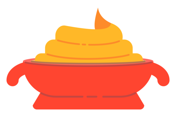 Mustard Dip Bowl Icon: Graphics & Illustrations
