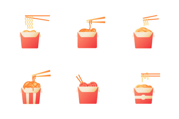 Noodles for Takeout Vector Color Icons: Graphics & Icons