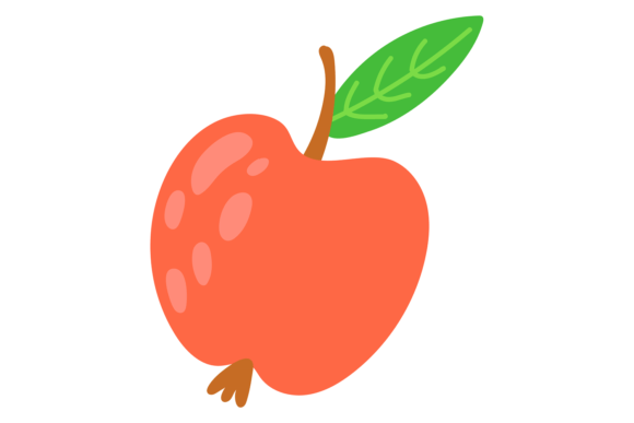 Red Apple Color Icon: Organic Fruit Graphics & Illustrations