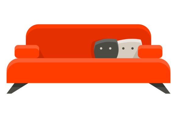 Red Sofa Color Icon: Graphics & Illustrations
