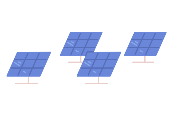 Solar Panel Color Icon Graphics & Illustrations