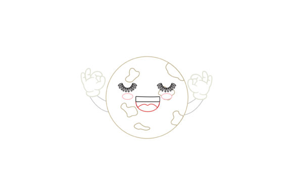 Space Pluto Kawaii Cute Color Line: Graphics & Illustrations