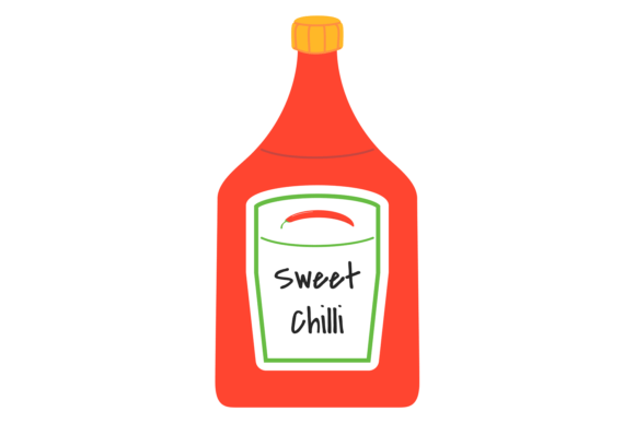 Sweet Chili Bottle Icon. Color Sauce Sym