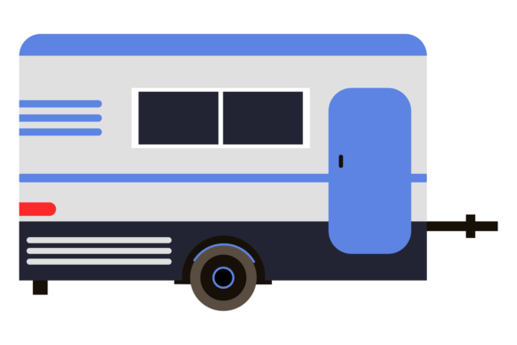 Travel Trailer Color Icon: Graphics & Illustrations