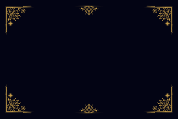 Vintage Pattern Border on Gold Color Design Graphics