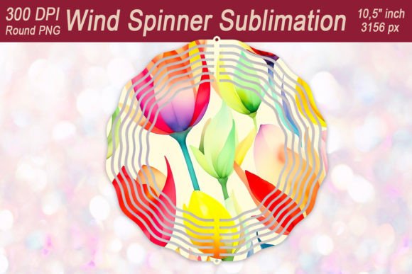 Watercolour Tulips Wind Spinner Designs