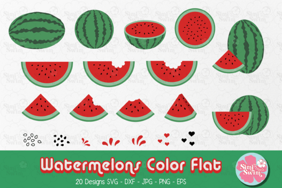 Watermelon Color Flat Svg Fruit Svg Graphics and Crafts