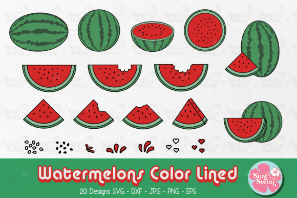 Watermelon Color Lined Svg Fruit Svg