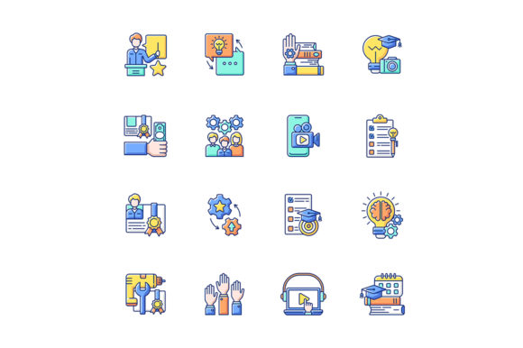 Workshop RGB Color Icons Set: Graphics and Icons for Modern Branding