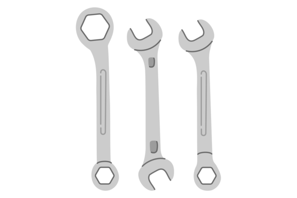 Wrench Set. Different Spanner Color Icon